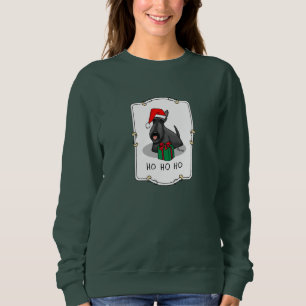 Sweatshirt Noël Santa Hat Scottish Terrier (noir) mignonne