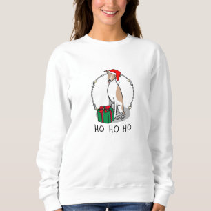 Sweatshirt Noël Santa Hat Whippet Chien Faune et blanc mignet
