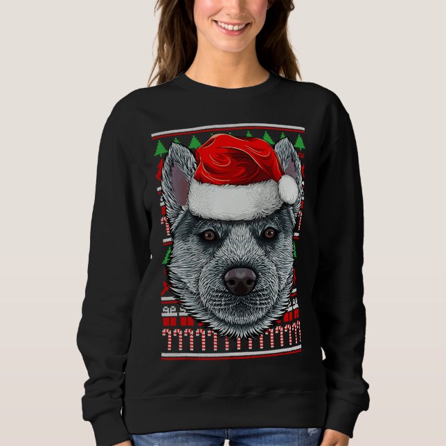 Sweatshirt Noël Sibérie Husky Santa Hat (Devant)