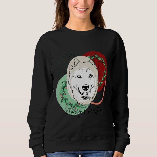 Sweatshirt Noël Sibérien Husky (Devant)