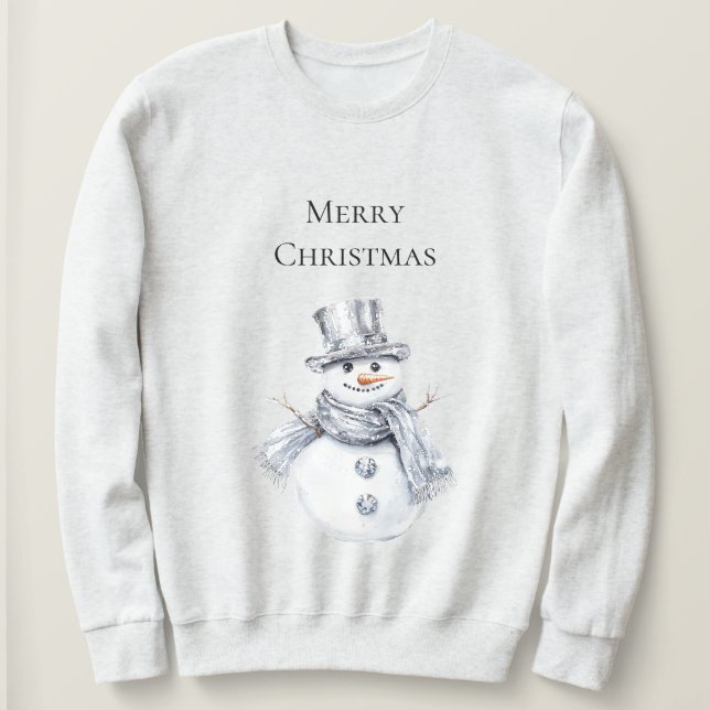 Sweatshirt Noël Silver Snowman (Design devant)
