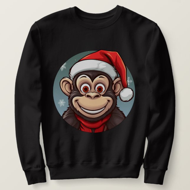 Sweatshirt Noël singe (Design devant)