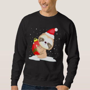 Sweatshirt Noël Sloth Père Noël Neige Pour Femmes Filles Enfa