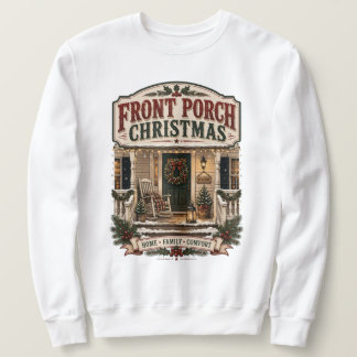 Sweatshirt Noël sur la véranda avant vintage ferme américaine