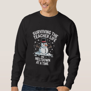 Sweatshirt Noël Survivre à la vie d'enseignant Effondrement X