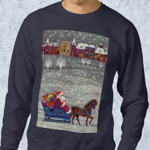 Sweatshirt Noël Vintage, Cheval du Père Noël