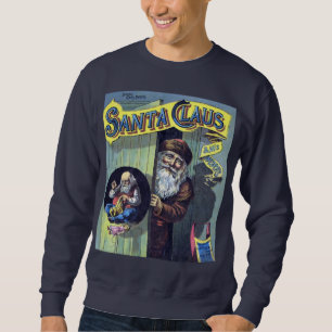 Sweatshirt Noël vintage, le Père Noël et son livre de travaux