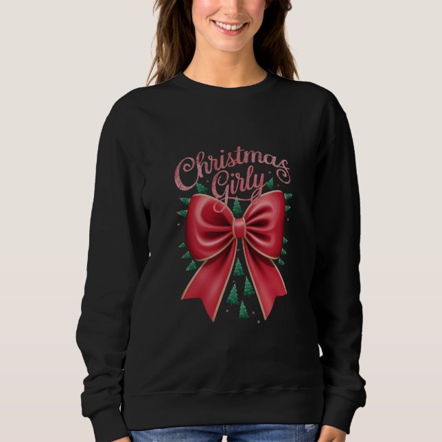 Sweatshirt Noeud de sapin de Noël Girly Esthétique Fêtes de f (Devant)