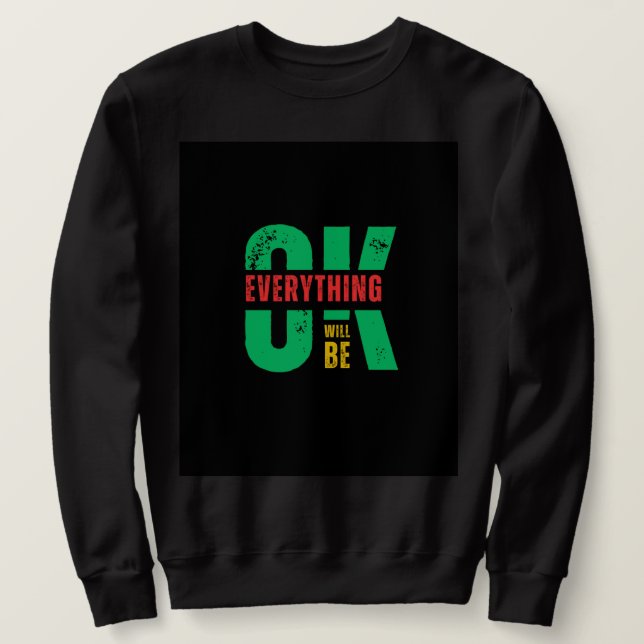 Sweatshirt noir à manches longues (Design devant)