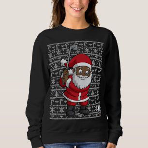 Sweatshirt Noir Afro-Américain Santa Claus Golf Moche Chris