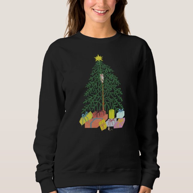 Sweatshirt noir arbre de Noël (Devant)