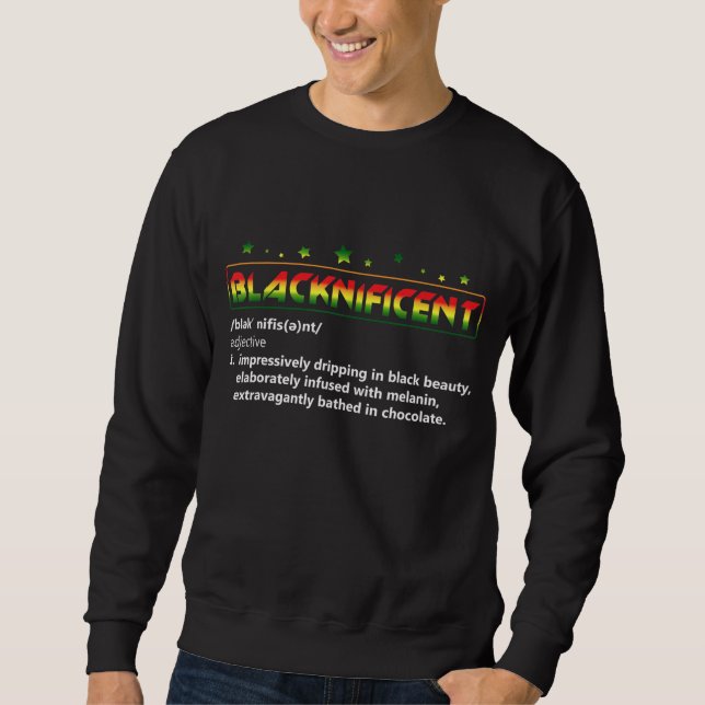 Sweatshirt Noir Définition Fierté Mois de l'histoire Noire (Devant)
