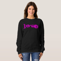 Sweatshirt noir et rose d'AMOUR pour ELLE