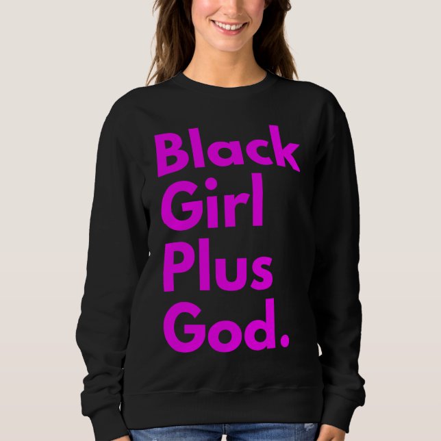 SWEATSHIRT NOIR FILLE PLUS DIEU (Devant)