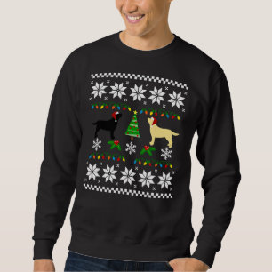 Sweatshirt Noir Labrador Et Jaune Labrador Joyeux Noël
