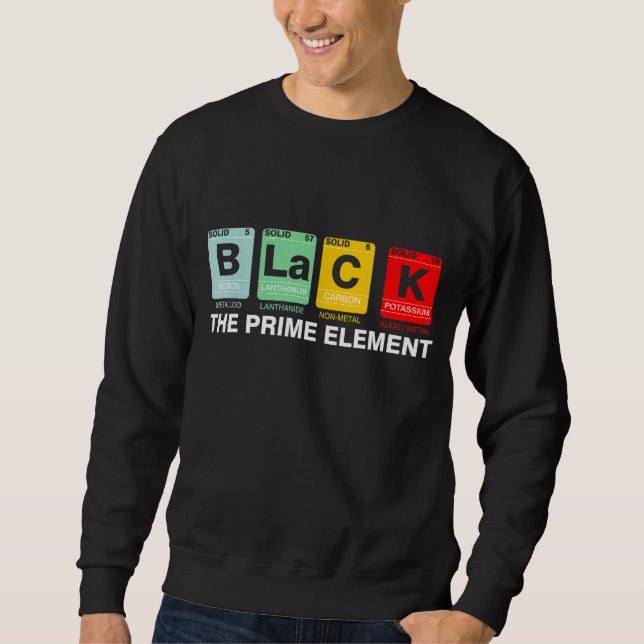 Sweatshirt Noir Le Premier Élément Noir Histoire Mois Période (Devant)