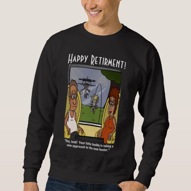 Sweatshirt noir masculin de l'épreuve des écureuil (Devant)