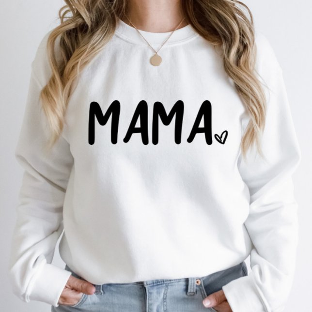 Sweatshirt Noir minimaliste Coeur Blanc Minimaliste Simple (Créateur téléchargé)