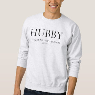 Sweatshirt Noir moderne Simple Mariage Groom Futur M. Hubby