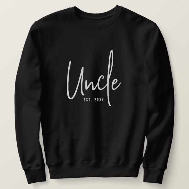 Sweatshirt noir oncle pour hommes (Design devant)