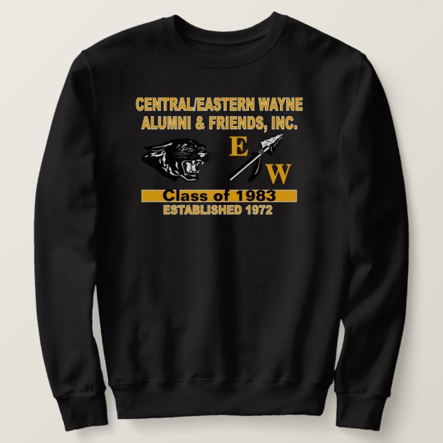 Sweatshirt noir Panther et EW (Design devant)