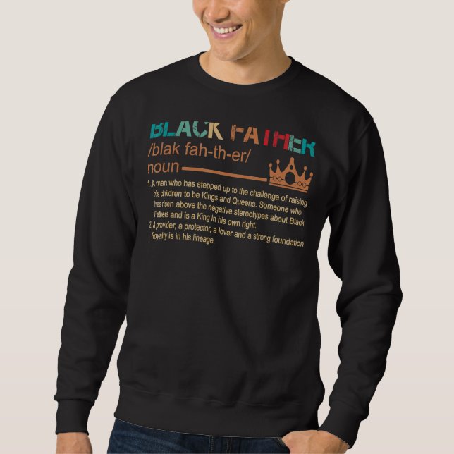 Sweatshirt Noir Père Noun Père Day Classique (Devant)