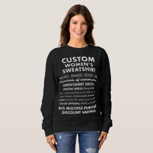 Sweatshirt noir personnalisé féminin
