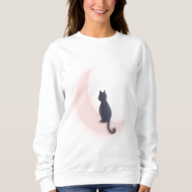 Sweatshirt Noir sur la lune (Devant)
