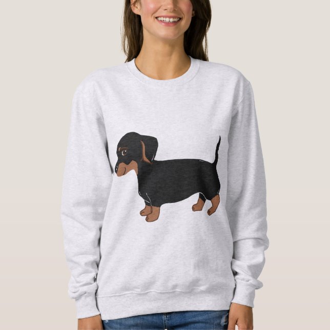 Sweatshirt noire et Brown de Dachshund (Devant)