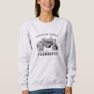 Sweatshirt Nom de famille Farmhouse Russe Tracteur Vintage