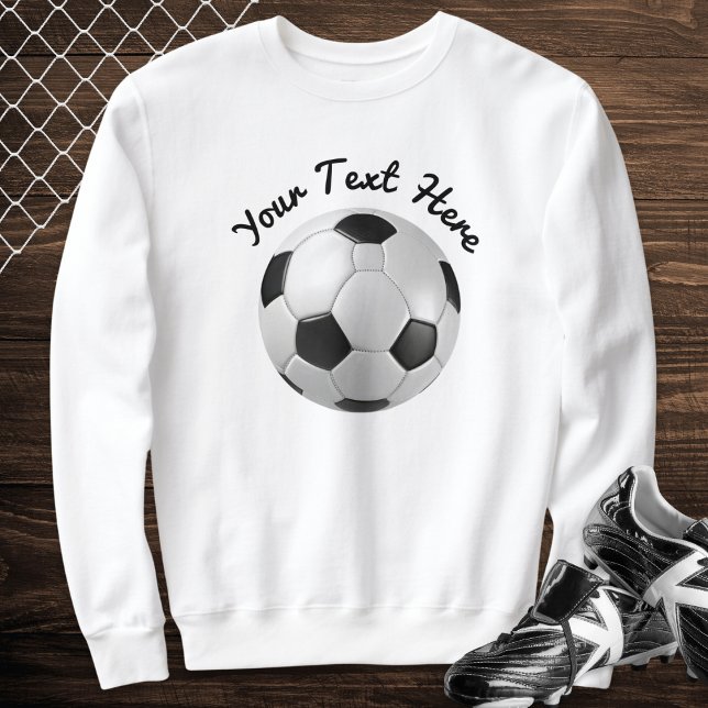 Sweatshirt Nom de l'équipe de football simple script minimali (A sweatshirt with soccer ball football design, to personalize with your own text)
