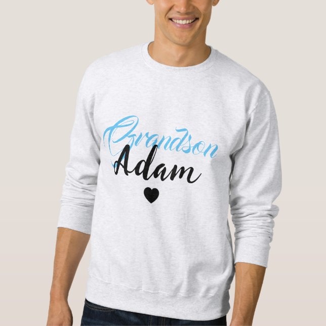 Sweatshirt Nom de petit-fils personnalisé moderne - Unique Pe (Devant)