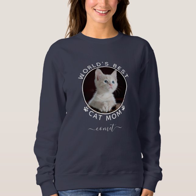 Sweatshirt Nom de photo de chat mignon Empreintes de pattes b (Devant)