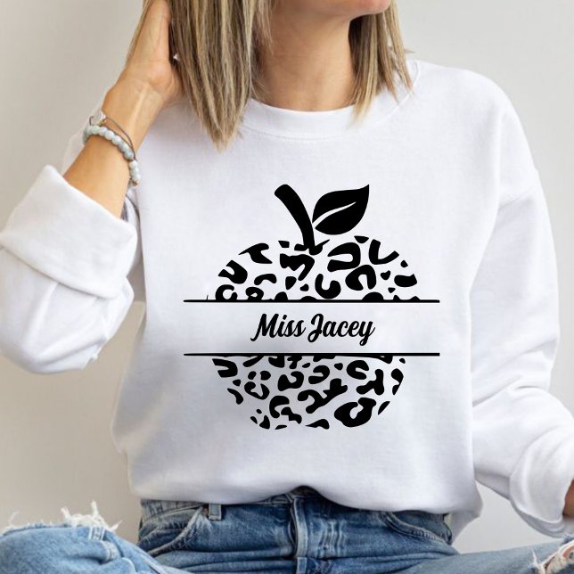 Sweatshirt Nom de pomme personnalisé pour enseignant, Enseign (Custom Teacher, Gift For Teacher, Apple Teacher, Personalized Name Teacher sweatshirt)