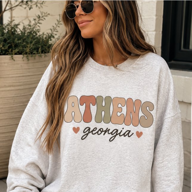 Sweatshirt Nom de ville rétro rustique Athens Géorgie (Créateur téléchargé)