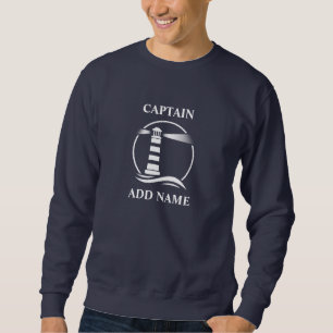 Sweatshirt Nom du bateau ou du capitaine Phare nautique Marin