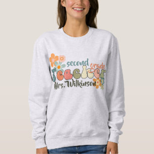 Sweatshirt Nom du cours Retro Super Retour à l'école Enseigna
