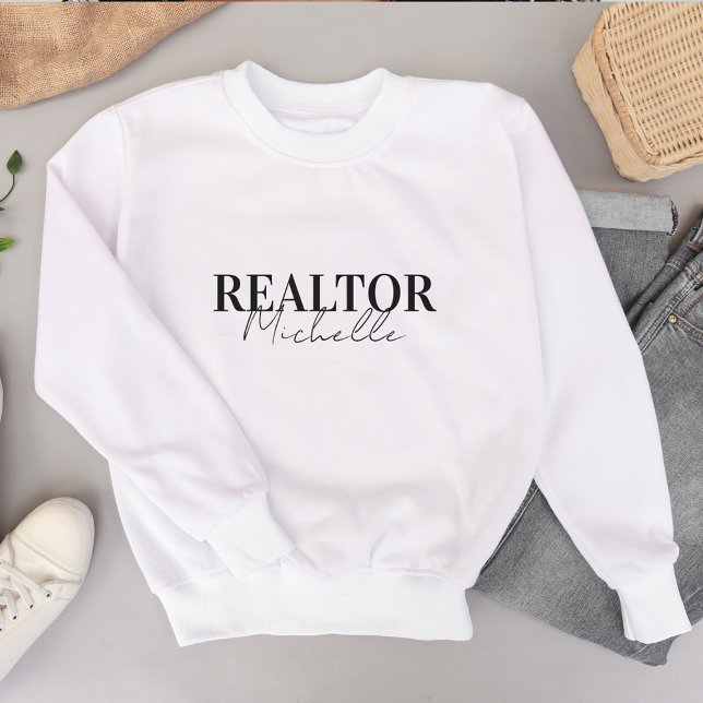 Sweatshirt Nom du script élégant de l'agent immobilier Realto (Real Estate Agent Realtor Stylish Script Name Sweatshirt)