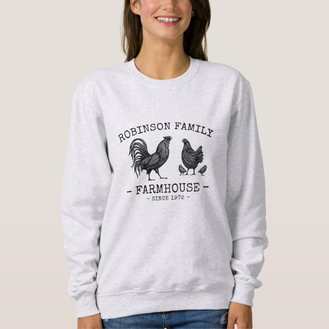 Sweatshirt Nom Famille Ferme Hen Chicks Rooster (Devant)