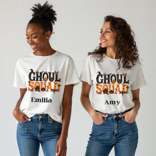 Sweatshirt Nom graphique éffrayant Halloween Ghoul Squad