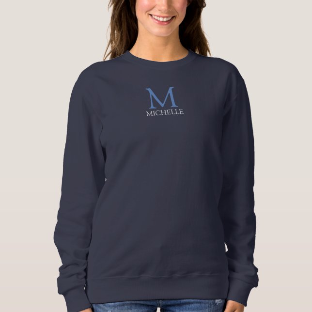 Sweatshirt Nom Monogramme Marine Vêtements bleu Vêtements fem (Devant)