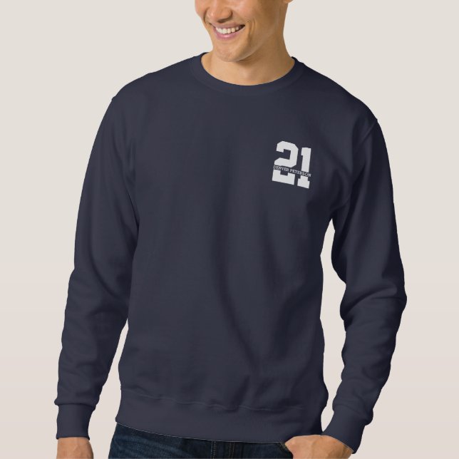 Sweatshirt Nom personnalisé 21e anniversaire Moderne (Devant)