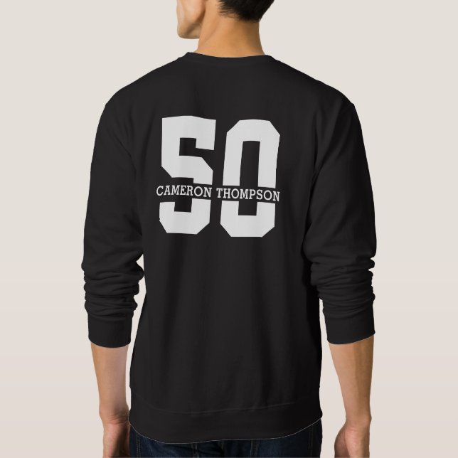 Sweatshirt Nom personnalisé 50e anniversaire Moderne (Dos)