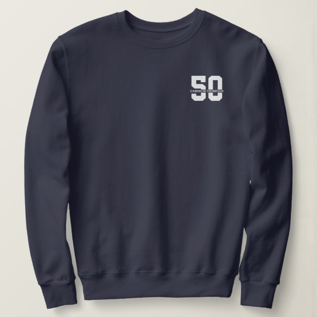 Sweatshirt Nom personnalisé 50e anniversaire Moderne (Design devant)