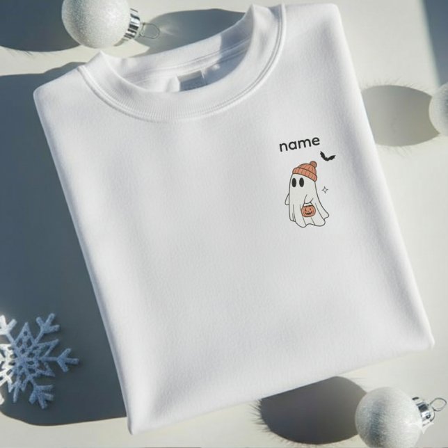 Sweatshirt Nom personnalisé Fantôme Halloween | Fantôme effra (Custom Name Halloween Ghost | Personalized Spooky Sweatshirt)