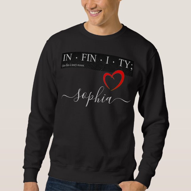 Sweatshirt Nom personnalisé INFINITÉ VOUS AIME PLUS SIGNIFICA (Devant)