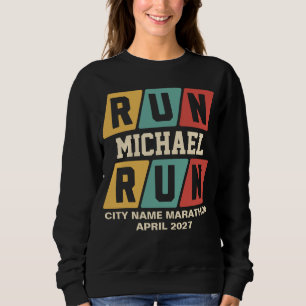 Sweatshirt Nom personnalisé Marathon Soutien Femmes Rétro