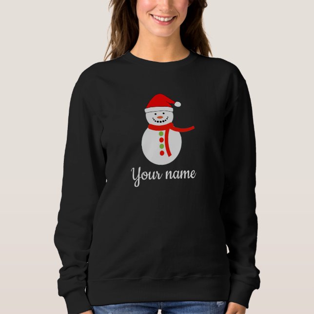 Sweatshirt Nom personnalisé Snowman Noël (Devant)
