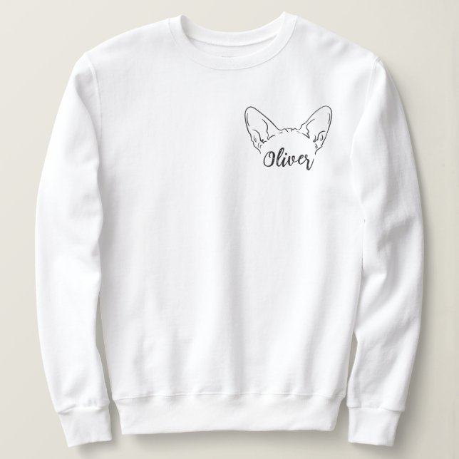 Sweatshirt Nom personnalisé Sphynx Cat Maman (Design devant)