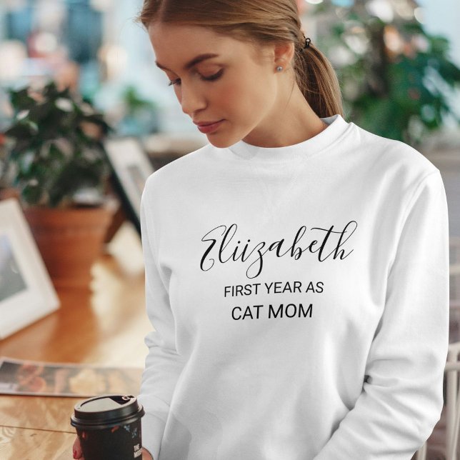 Sweatshirt Noms personnalisés de chat drôle noir écriture bla (Créateur téléchargé)